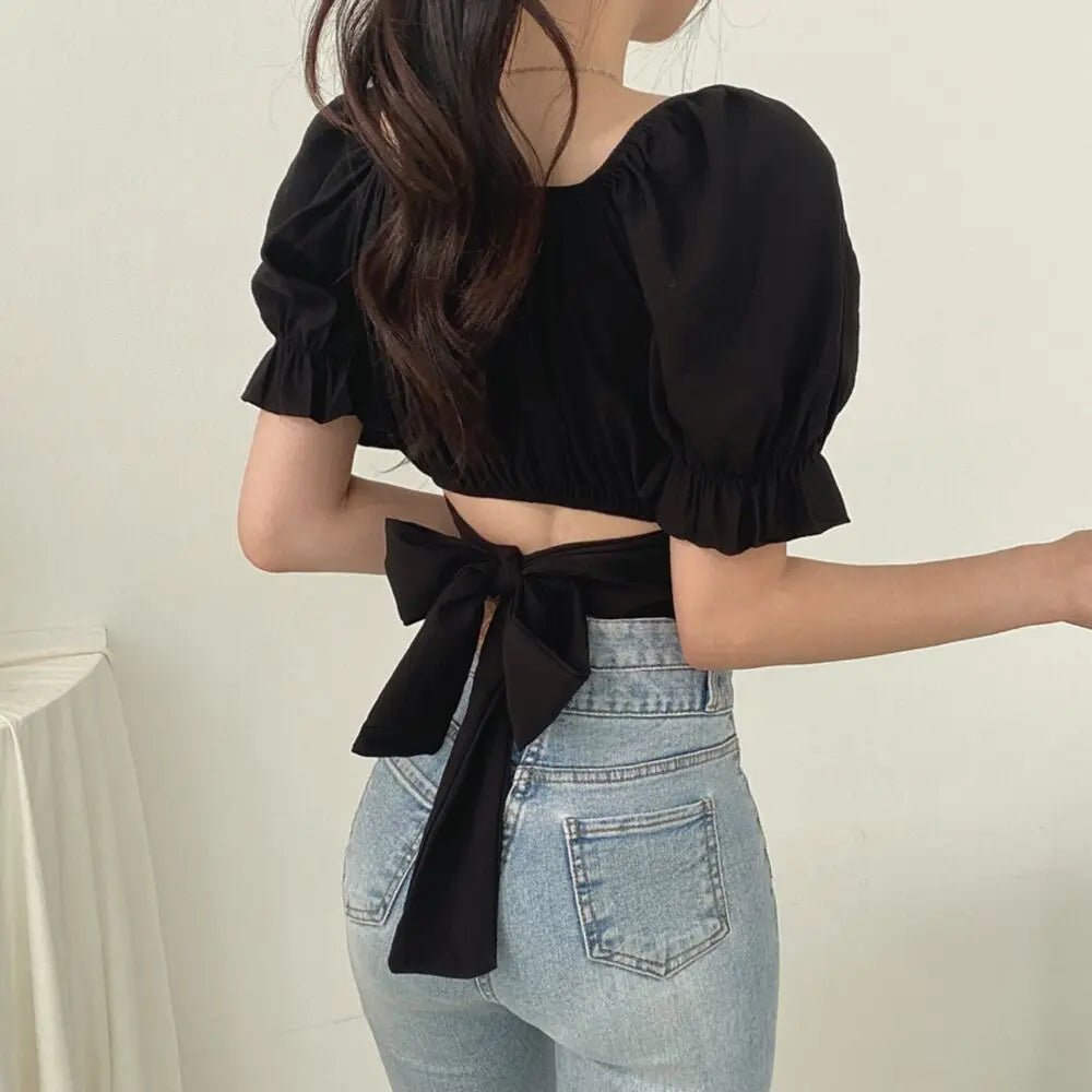 Puff Sleeve Kawaii Crop Top