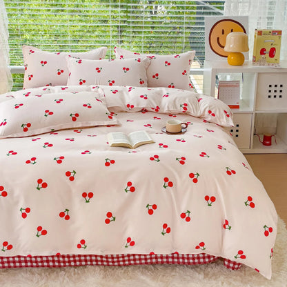 Kawaii Cherry Korean Bedding Set