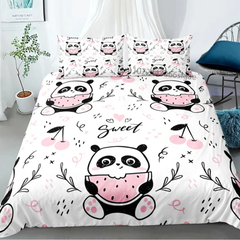 Kawaii Panda Bedding Set