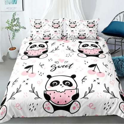 Kawaii Panda Bedding Set