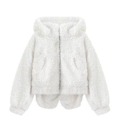 Veste à Capuche en Polaire Pelucheuse