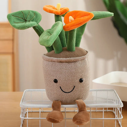 Peluche Plante en Pot Décorative