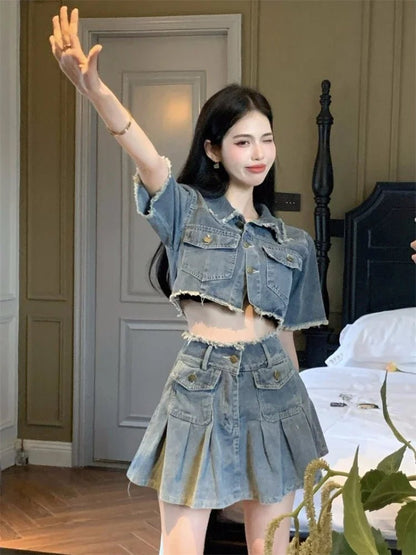 Ensemble Jupe Kawaii Denim