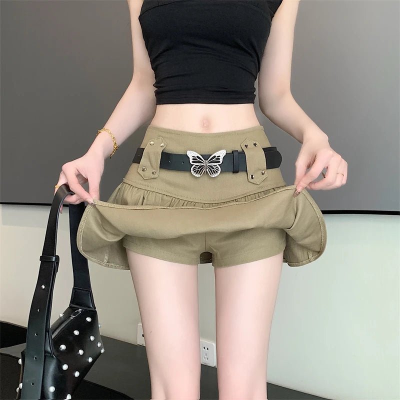Kawaii Belted Mini Skirt