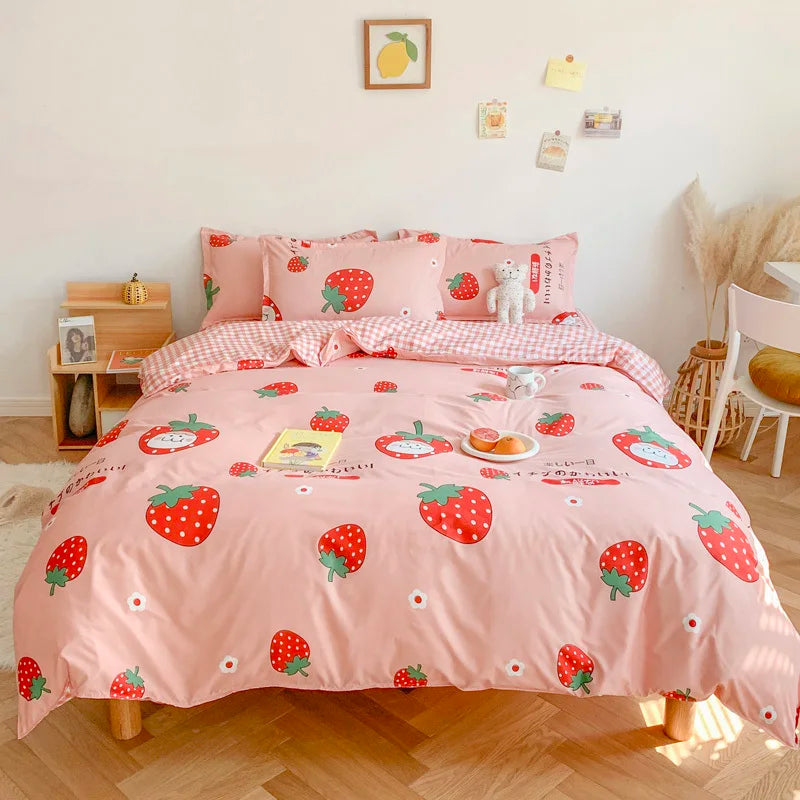 Kawaii Pink Bedding Set fo Girls