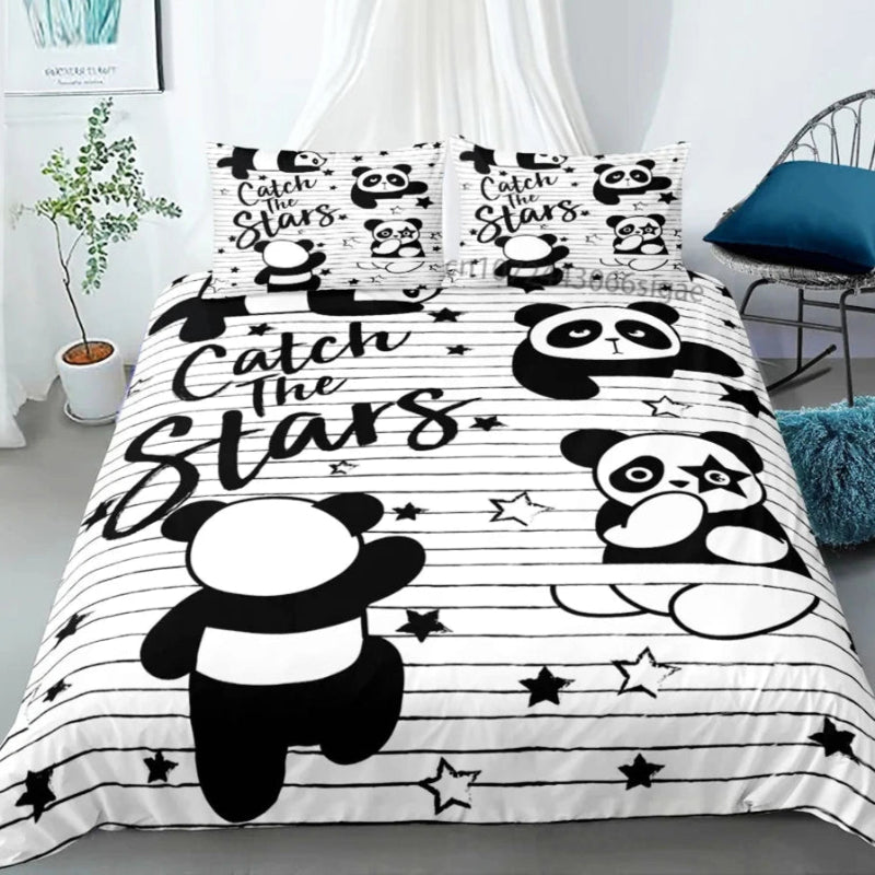 Kawaii Panda Bedding Set