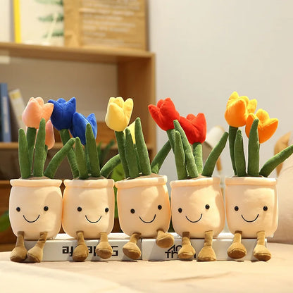 Peluche Tulipe Pot de Fleur