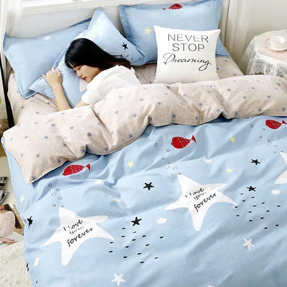Kawaii Blue Bedding Set