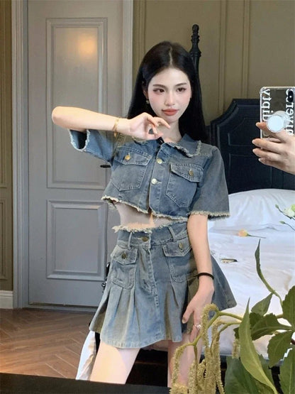 Ensemble Jupe Kawaii Denim