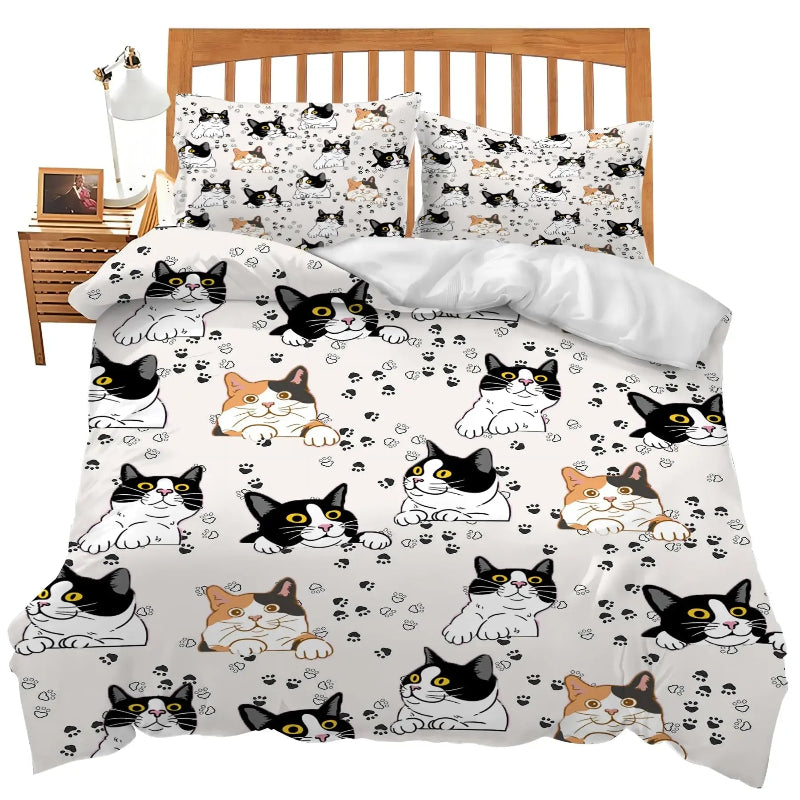 Kawaii Bedding Set for Cat Lovers
