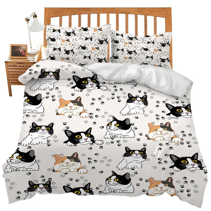 Kawaii Bedding Set for Cat Lovers
