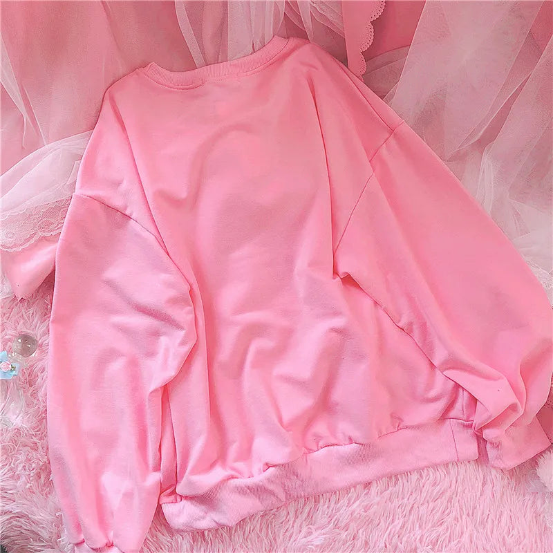 Pull Oversize Rose Kawaii