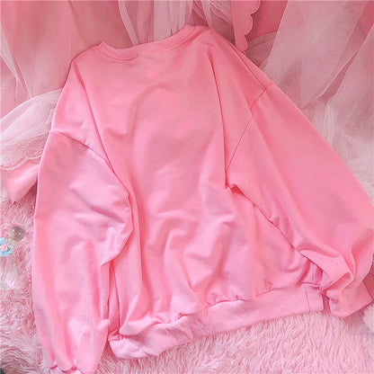 Pull Oversize Rose Kawaii