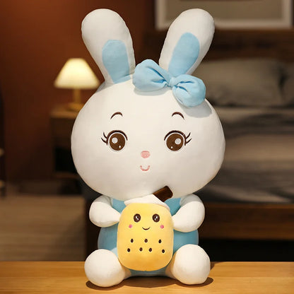 Peluche Lapin Kawaii Tenant un Boba