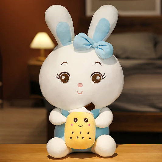 Kawaii Bunny Holding Boba Plush