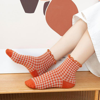 Chaussette Kawaii Damier