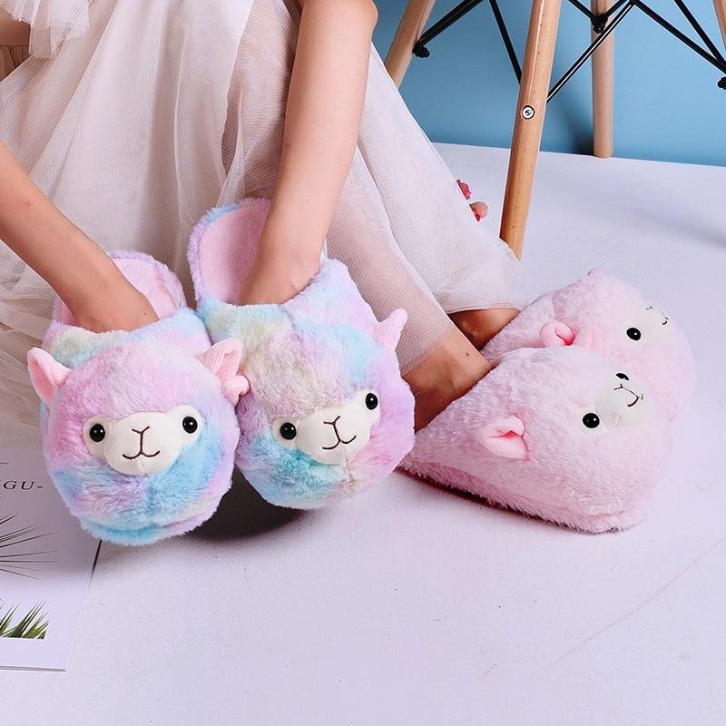 Cute Cozy Llama Slippers