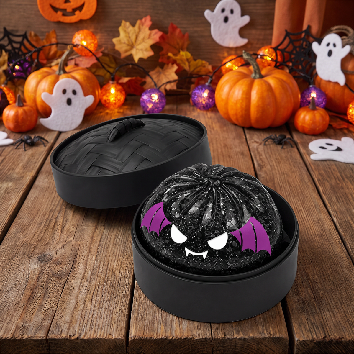 Jouet Squishy Chauve-Souris d'Halloween Pailleté