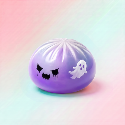 Jouet Squishy Fantôme Violet d'Halloween