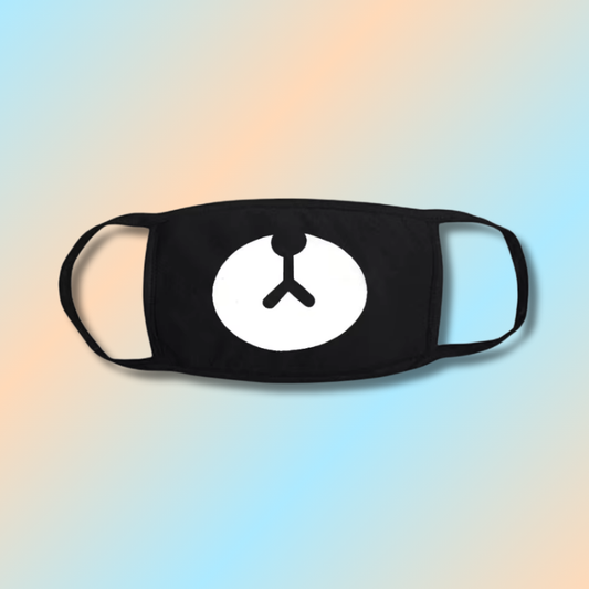 Masque Kawaii ours noir et blanc