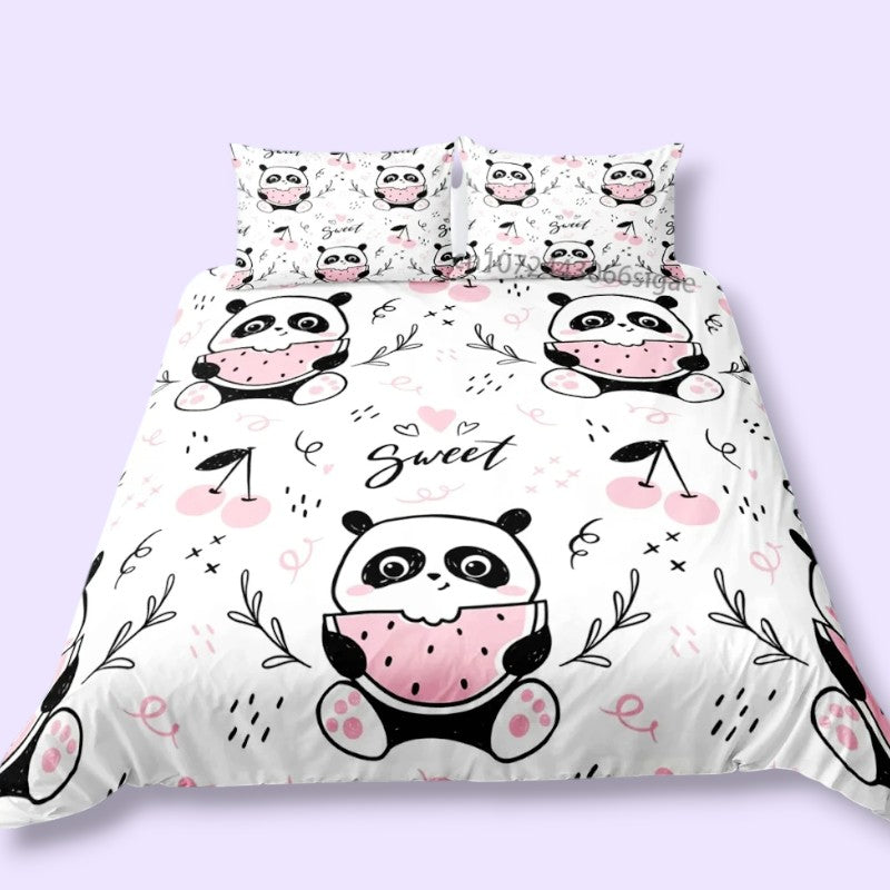 Kawaii Panda Bedding Set