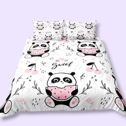 Kawaii Panda Bedding Set
