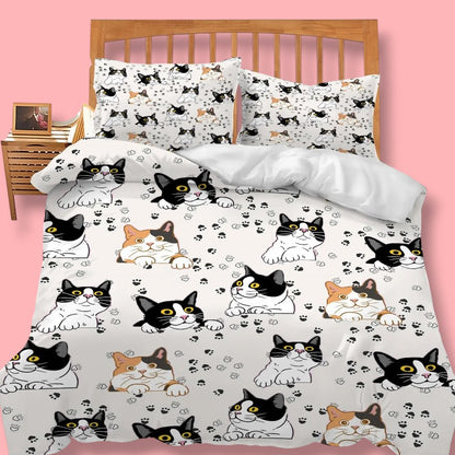 Kawaii Bedding Set for Cat Lovers