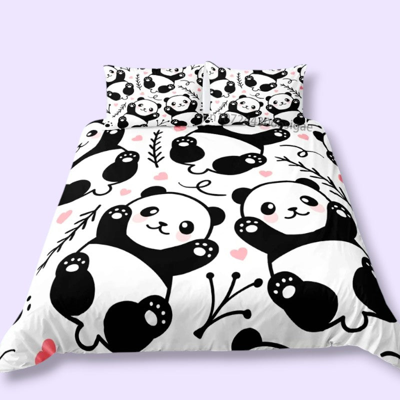 Kawaii Panda Bedding Set