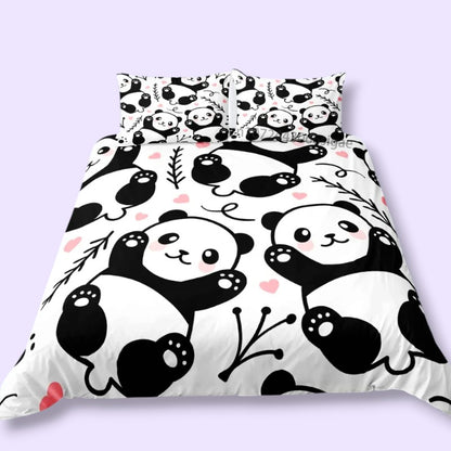 Kawaii Panda Bedding Set