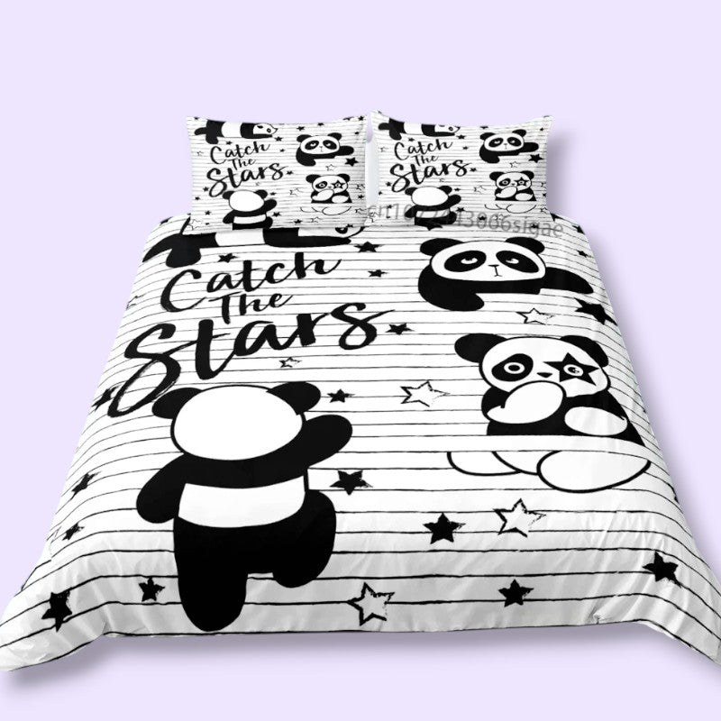 Kawaii Panda Bedding Set