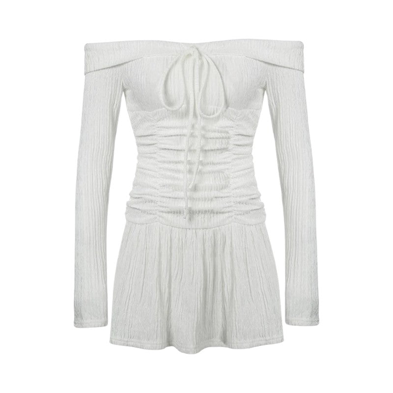 Mini-robe Blanche à Manches Longues Kawaii