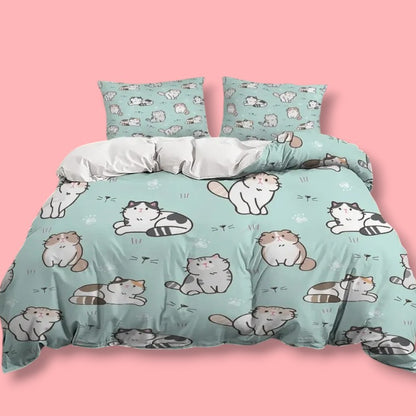 Kawaii Bedding Set for Cat Lovers