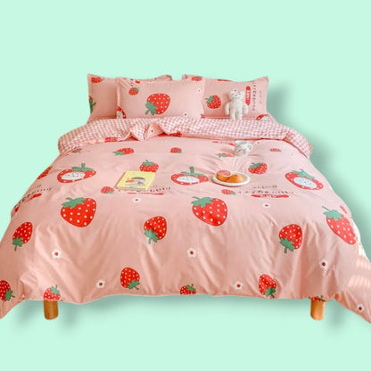 Kawaii Pink Bedding Set fo Girls