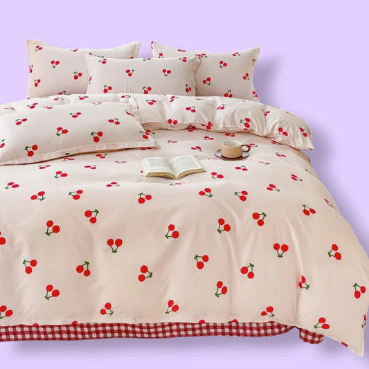 Kawaii Cherry Korean Bedding Set