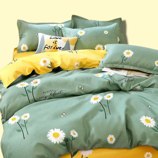 Kawaii Sunflower Print Bedding Set