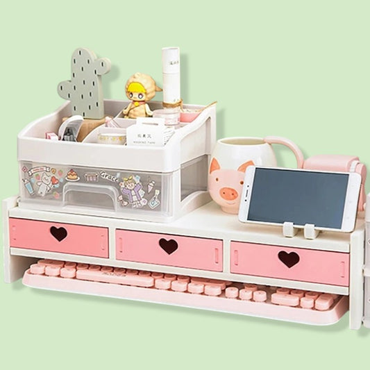 Rangement de Bureau Rose Kawaii