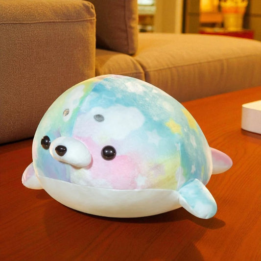 Kawaii Rainbow Seal Plush